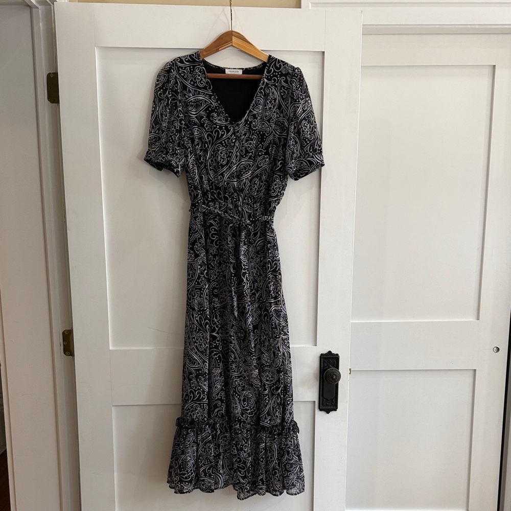 Calvin Klein Black and White Maxi Dress